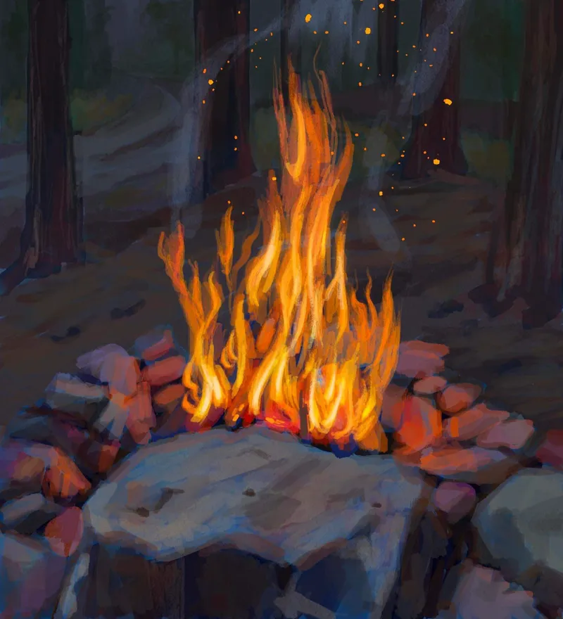 Campfire painting